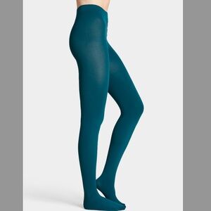 Sea green solid essential tights made in Italy NWT